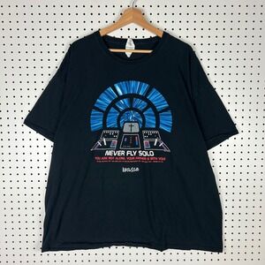 Never Fly Solo Christian‎ Star Wars T Shirt Men 3XL Black Fruit Loom Kerusso Y2K
